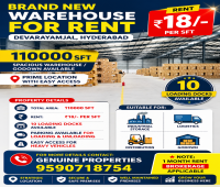 110000sft warehouse godown space available for rent in devarayanjal