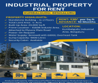 20000sft warehouse / industrial building for rent in kumbalgodu