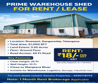 21000sft warehouse godown space available for rent in shivampet sangareddy