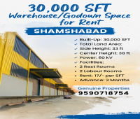 30000sft warehouse space for rent in shamshabad hyderabad 
